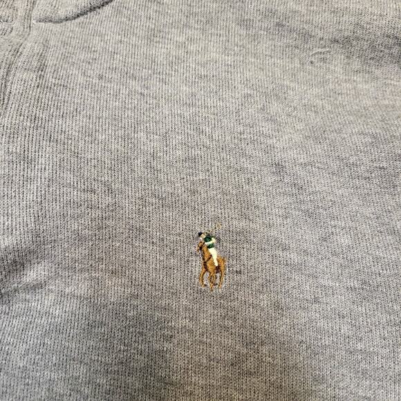 Polo Ralph Lauren Sweatshirt Mens M Gray Quarter Zip Pullover Flesh Pony - Picture 7 of 11